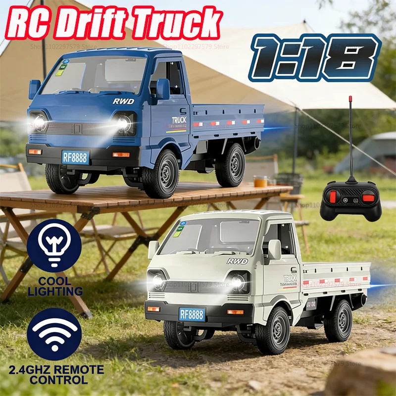 Voiture de course RC à dérive et à escalade 1:18, camion tout-terrain télécommandé avec lumières de 