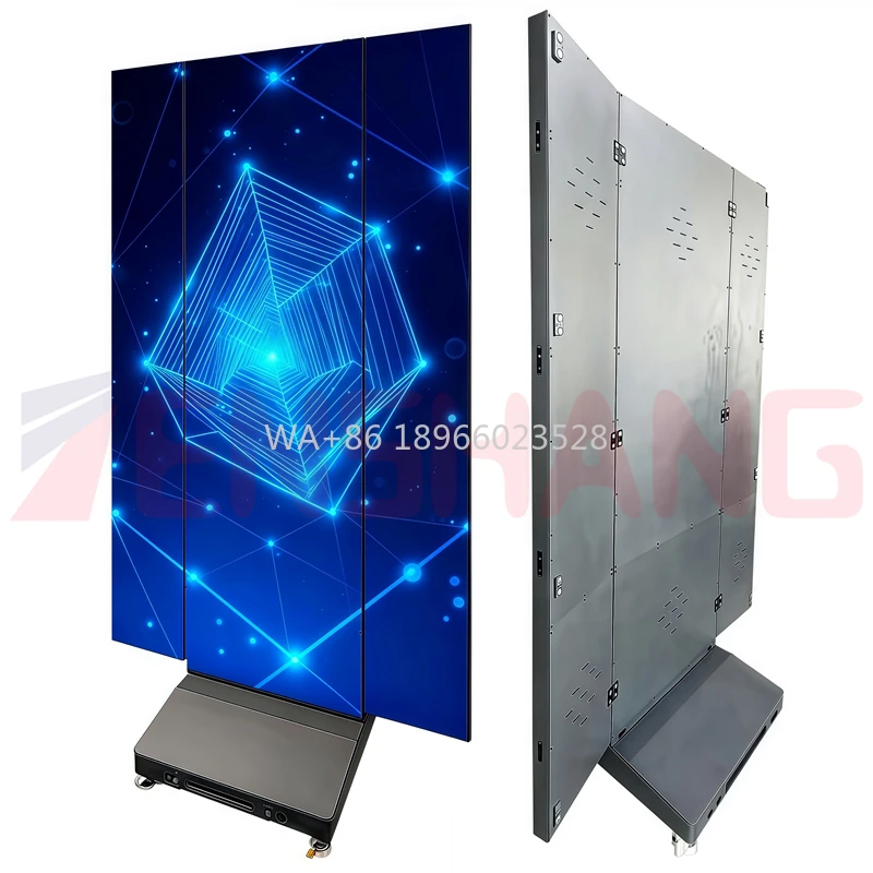 

Cheap Price Three-fold LED Poster Screen Energy Saving Foldable LED Poster Panel Ultra-Thin Portable Tri-Fold LED Poster Screen