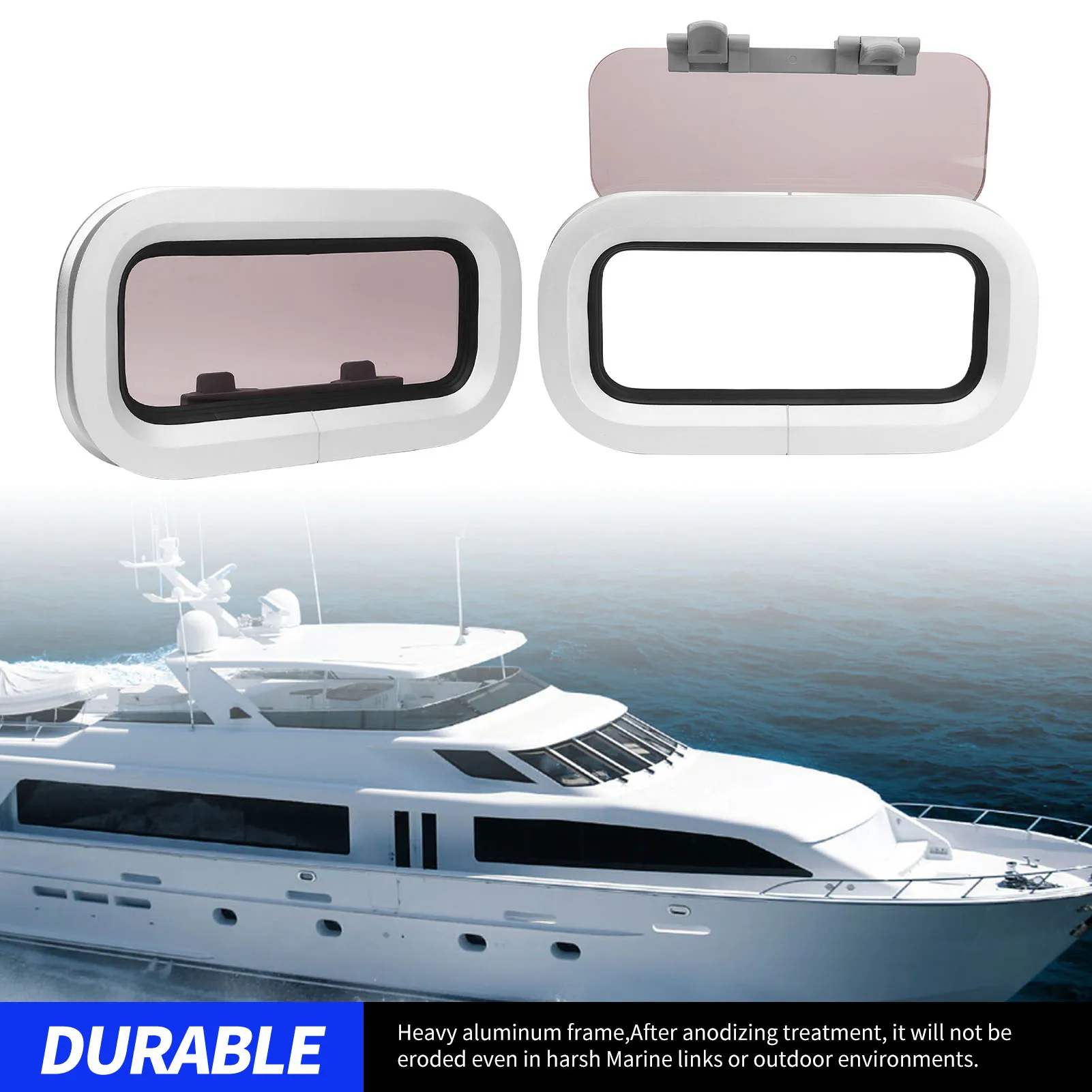 

Marine Portlight Window Rectangle Internal Opening Ventilation Hatch Porthole Window For Boat Yacht RV for Wall Thickness 5-25mm