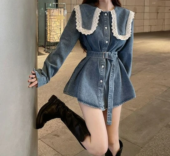 

Denim Shirt Women Wear Long-sleeved Thin Top Fashion Coat in Spring and Autumn