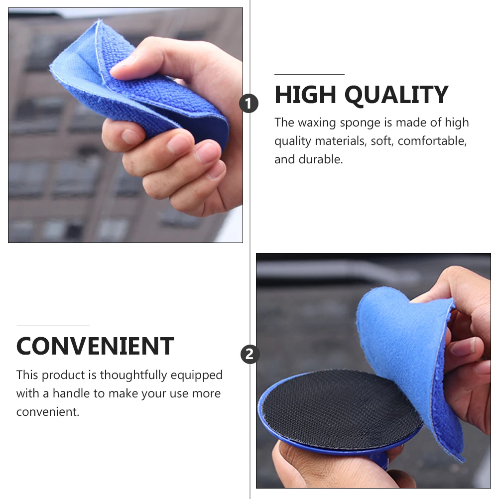 

2 pcs Waxing Sponge Pad Soft Polishing Sponge With Handle For Car Waxing Auto Detailing Cleaning Tool Car Wax Applicator
