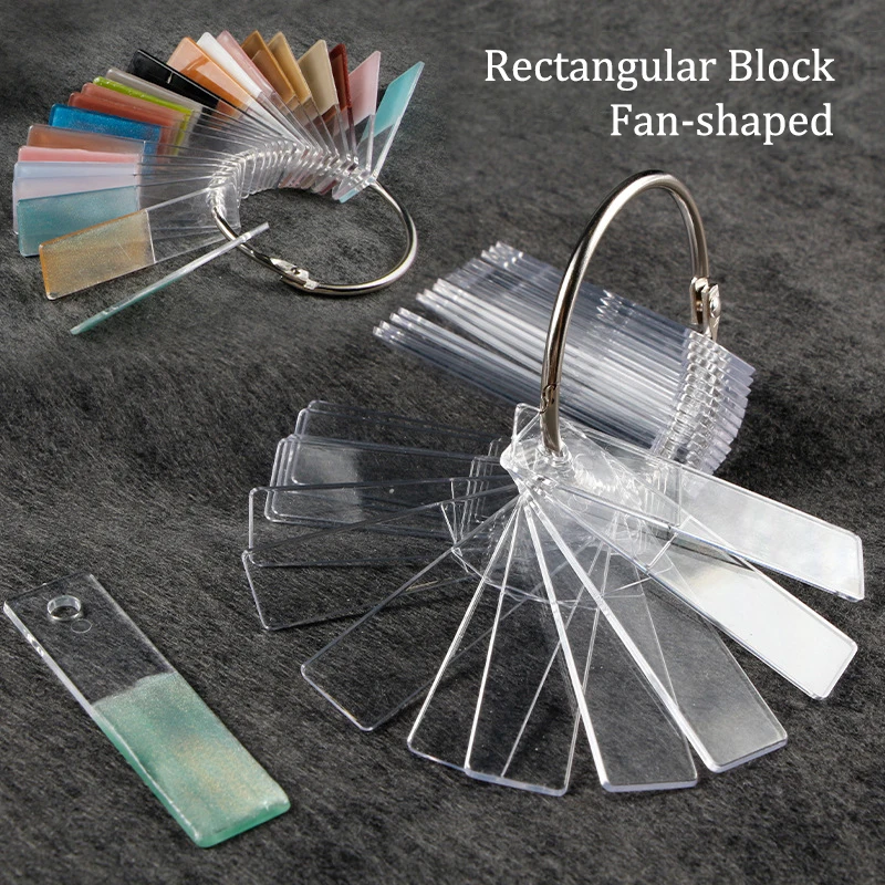 Nail Color Display Plate Rectangular Gel Nail Tips Swatch Template Gel Polish Manicure Salon Home Practice Supply