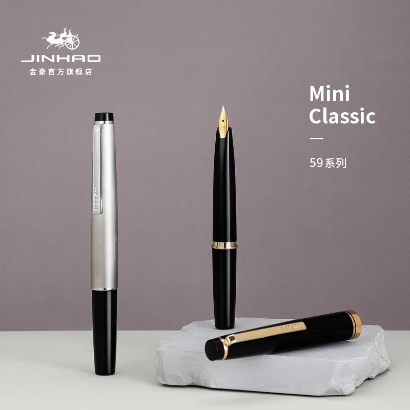 Exclusive Jinhao 59 Series Fountain Pen Mini Classic Short Steel 0.38mm/EF/F/Bent Pen PK Pilot 95s Pen Office Stationery