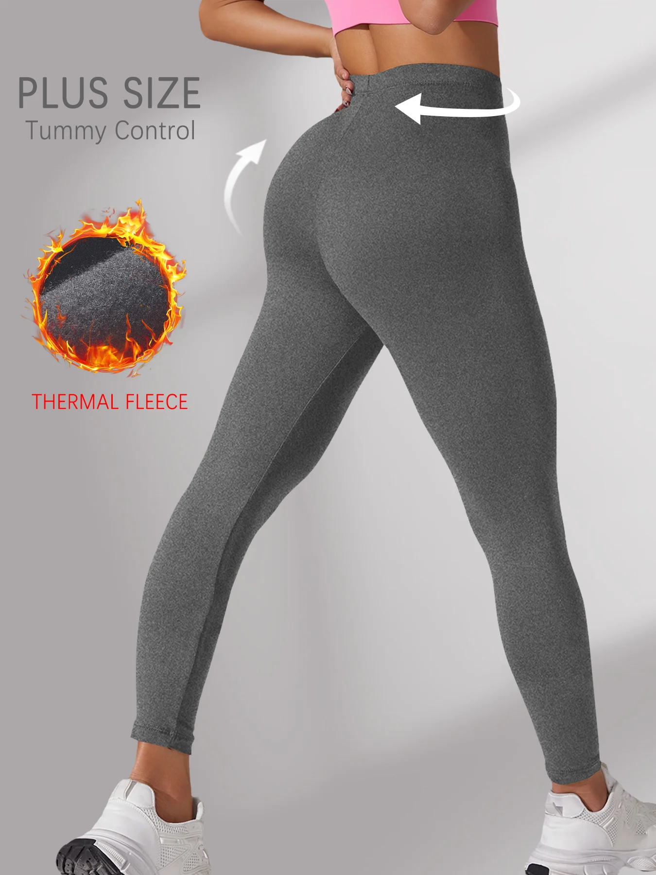 Plus Size Damen-Thermohose mit Fleecefutter, perfekt für Workouts und Komfort bei kaltem Wetter