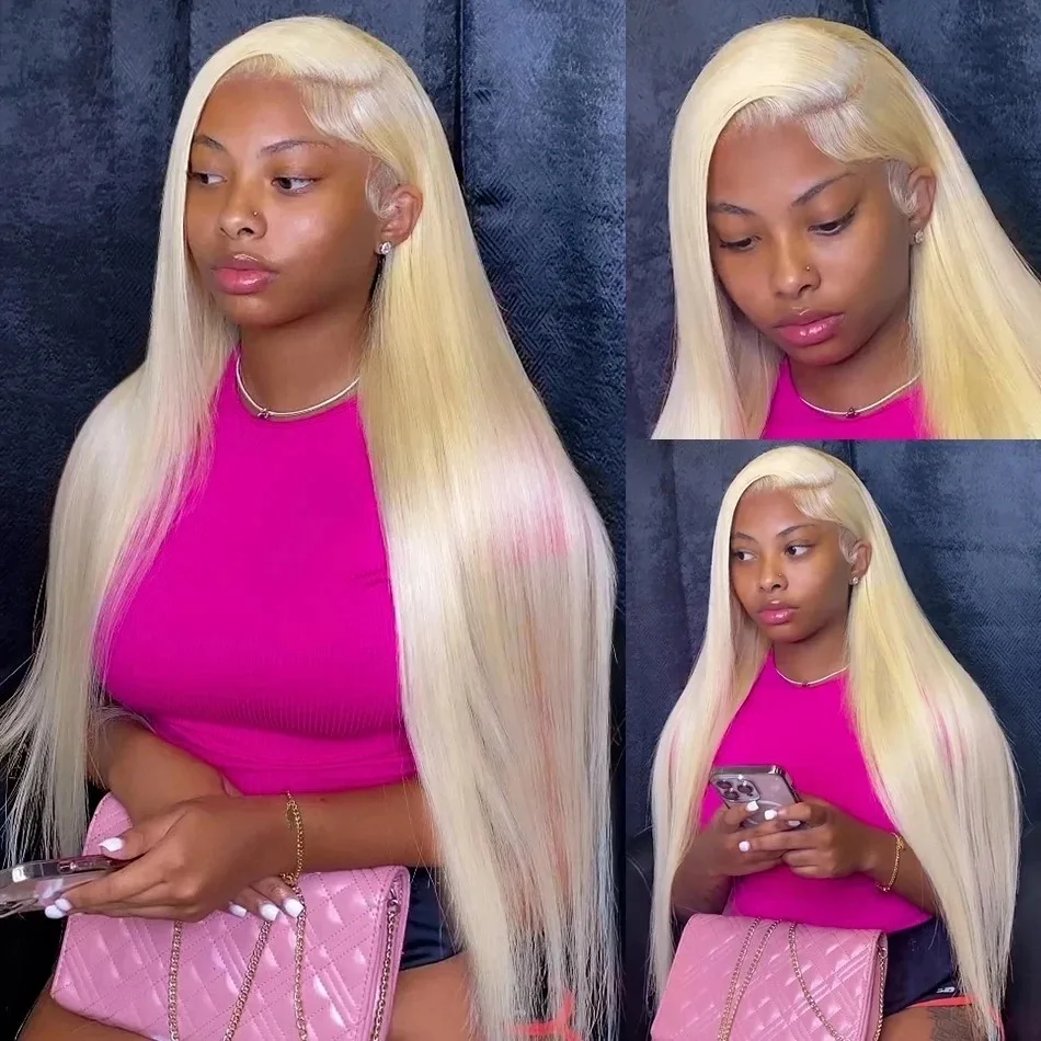 26 بوصة 13x4 613 مستقيم الدانتيل شعر مستعار أمامي شعر الإنسان 13x4 HD الدانتيل الشفاف 200% الكثافة 13*6 العظام مستقيم البرازيلي شقراء واي فاي