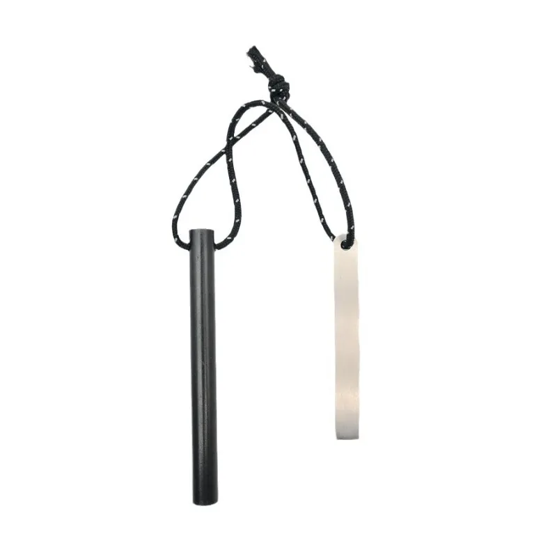 New Outdoor Survival Fire Starter Multifunctional Ferrocerium Rod with Paracord & Scraper, Camping Emergency Flint Fire Steel