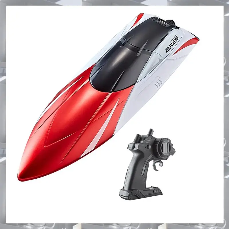 A84F-2.4G محرك الدفة المزدوج مقاوم للماء قارب عالي السرعة هدية للأطفال نموذج سفينة التحكم عن بعد متينة باللون الأحمر