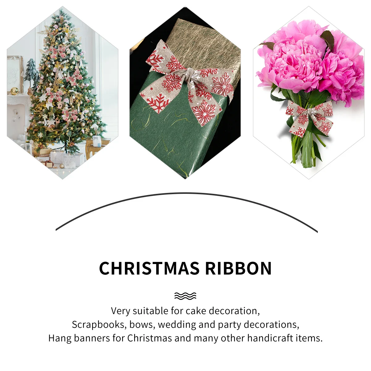 

1 Roll Christmas Pattern Ribbon Wide Gift Wrapping Craft Decor For Xmas Tree Decoration Diy Accessories Party Wedding Scrapbook