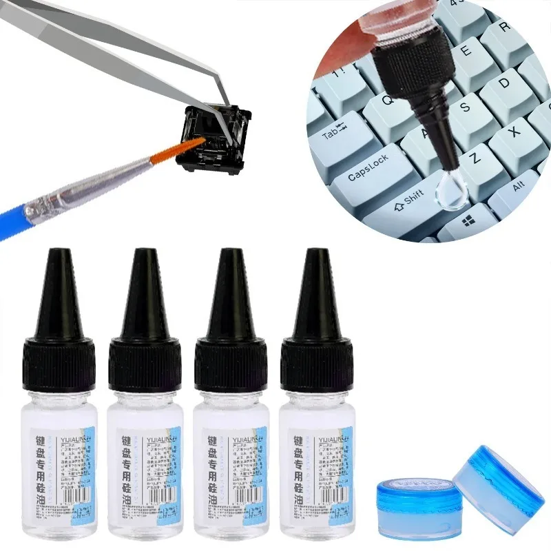 Keyboard Switch Lube Grease Oil for Mechanical Keyboards Lubricant Stabilizers Pluller for Keycap Switche Axes Positioning Axes