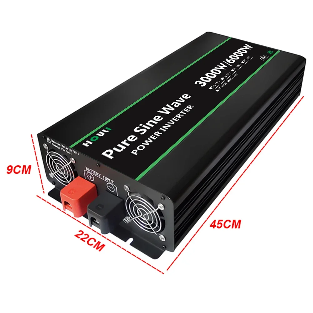 For HOULI 24v To 220v Watt Car Pure Sine Wave Dc   12V To Ac 220V 110V Power Inverter Convertisseur 12v 220v 6000w 4000w 3000w