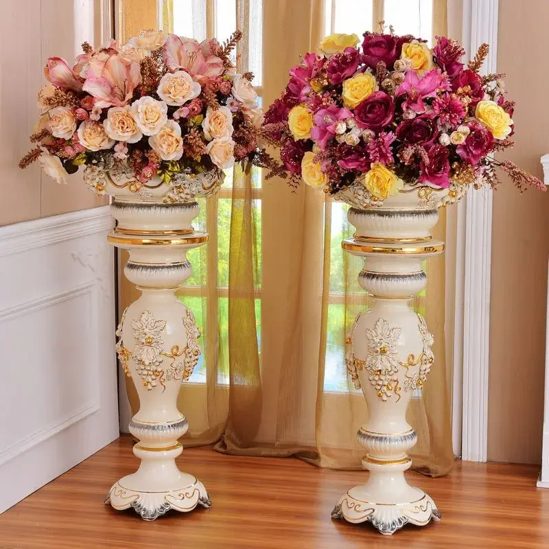 European luxury Roman column vase for living room decoration