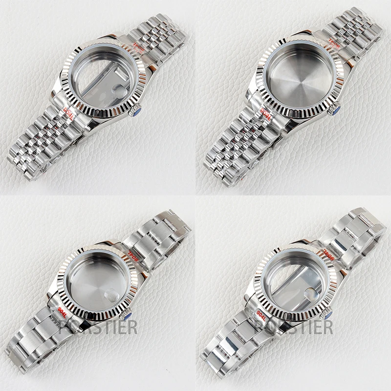 

Серебряный корпус часов NH35 36 мм/39 мм для механизма Datejust NH35 NH36 Sapphier, браслет из нержавеющей стали Oyster/Jubilee, скользящая пряжка