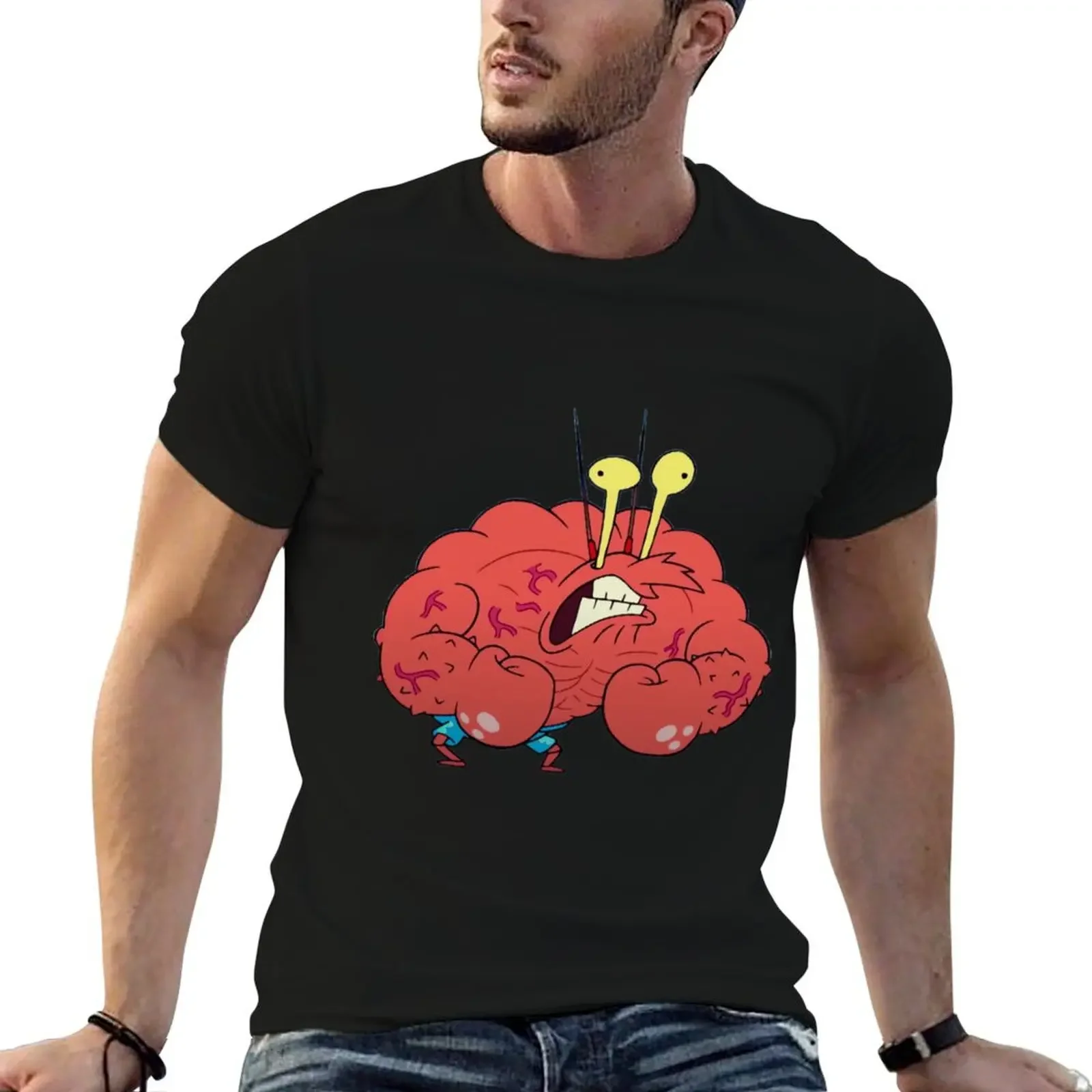 Larry the Lobster Flexing Sticker T-Shirt vintage graphic tee customs mens graphic t-shirts funny