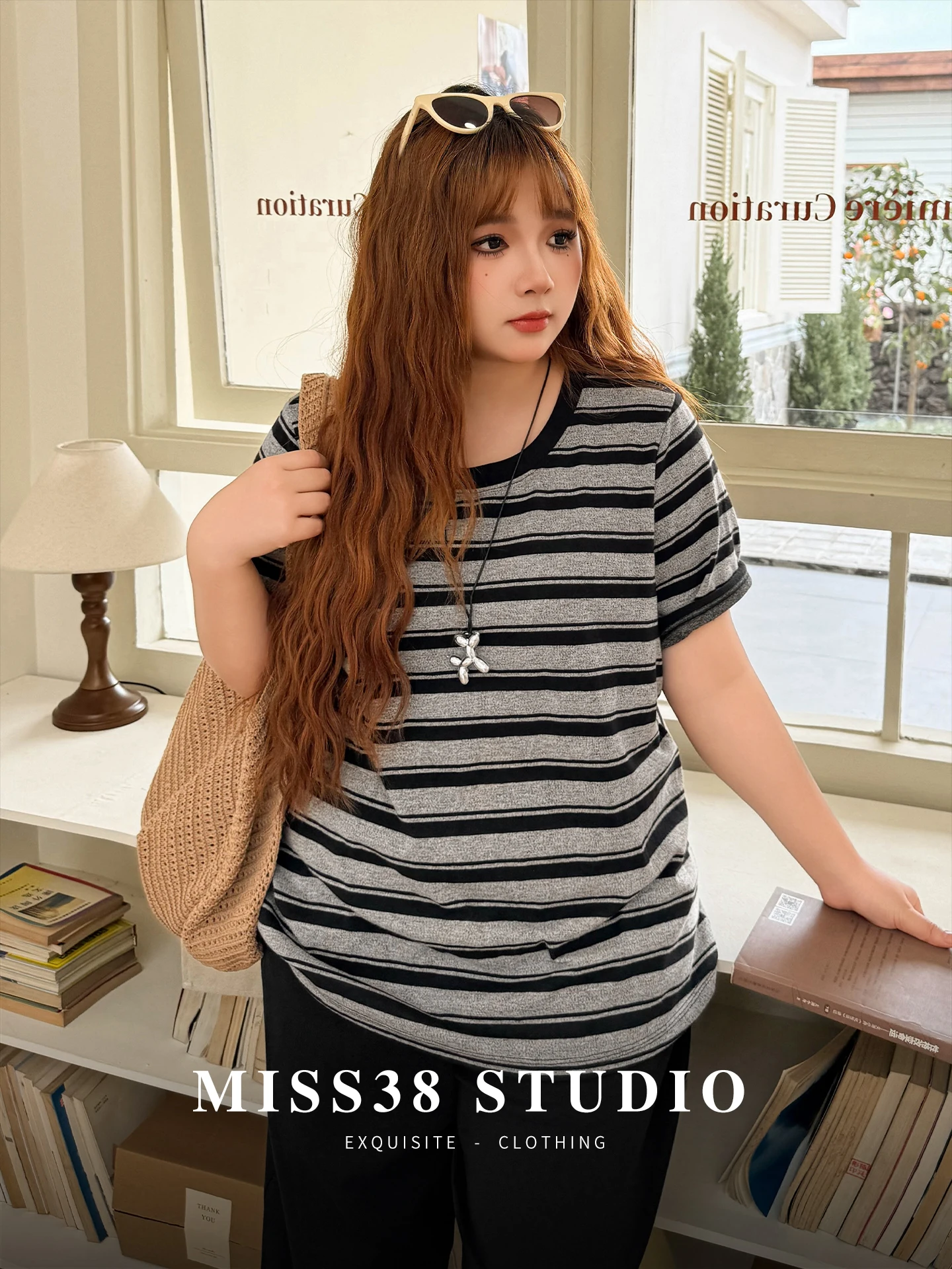 

plus Size Women's T-Shirt Casual Loose Fit Short Sleeve round Neck Color Block Street Style Summer Breathable Cotton Blend