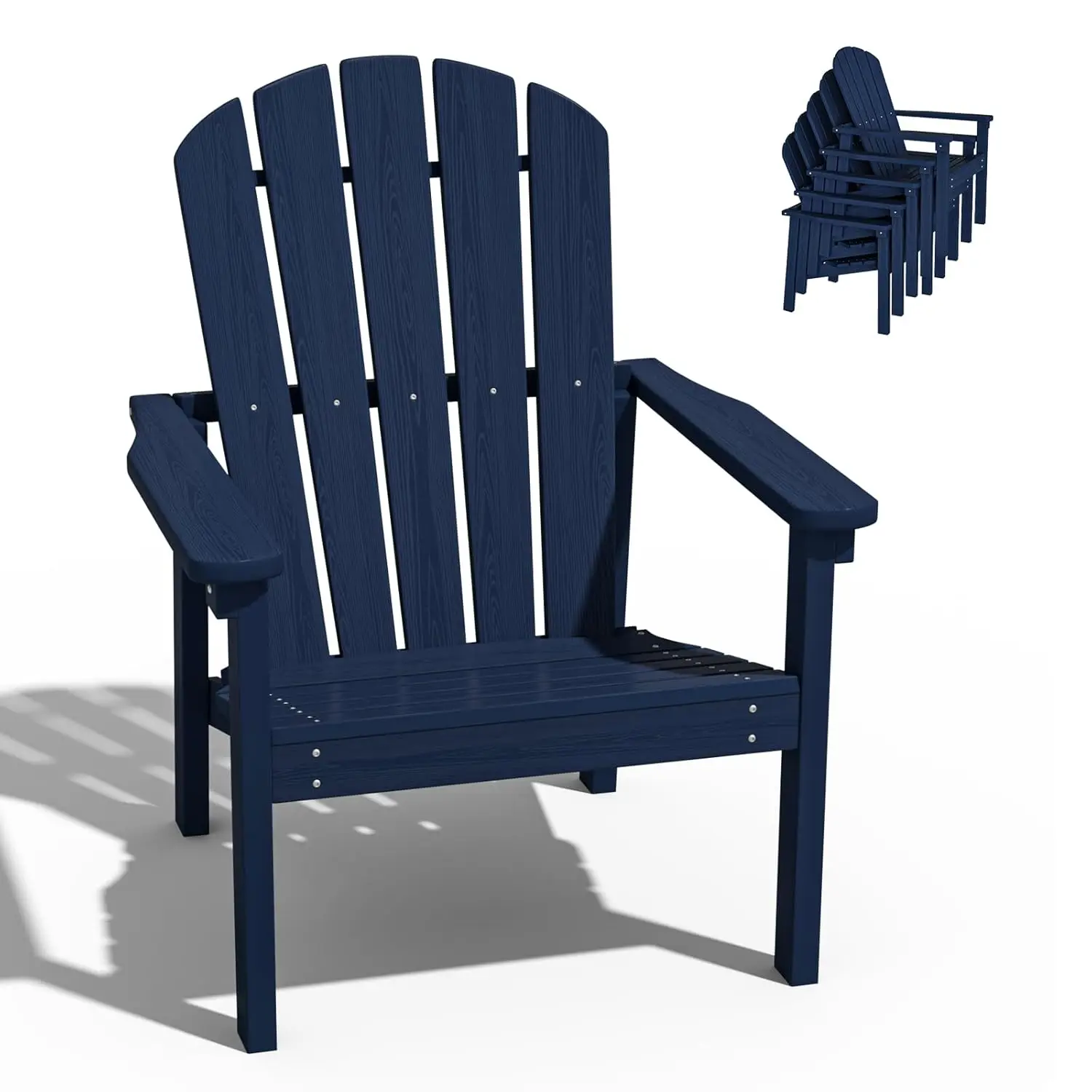 

Compact Stackable Chairs, 26.3" Wide HDPE Outdoor Patio Chairs - Durable, Space-Saving Design for Porch,, Customized