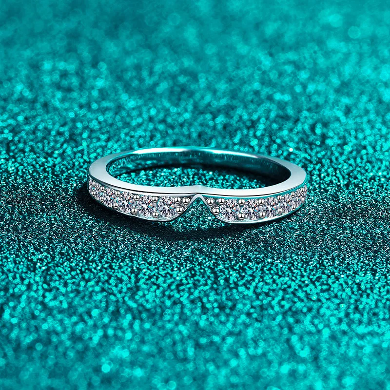 Pass Diamond Test Full Moissanite Ring With GRA Certification Platinum Pt950 Fishtail Rings Women Finger Band New Fine Jewelry
