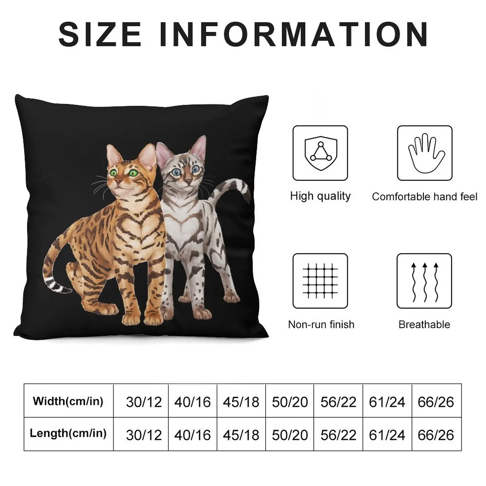 Bengal Cat Buddies! Rosette and Snow Bengal Cats Premium Throw Pillow christmas supplies Cushions Luxury Cushion Cover pillow