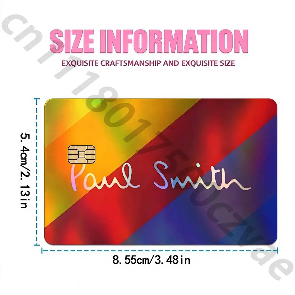P-Paul S-Smith Shinny Skin Holographic Sticker Laser Film for Debit Credit Bank Card