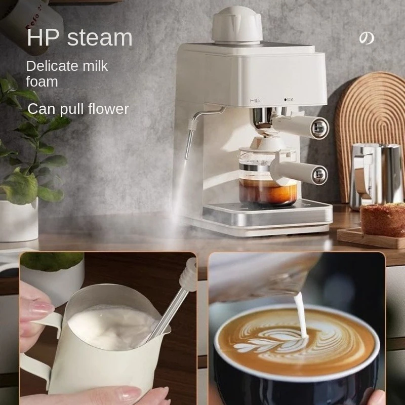 Stainless steel home small semi-automatic coffee machine electric manual programmable function brewing system