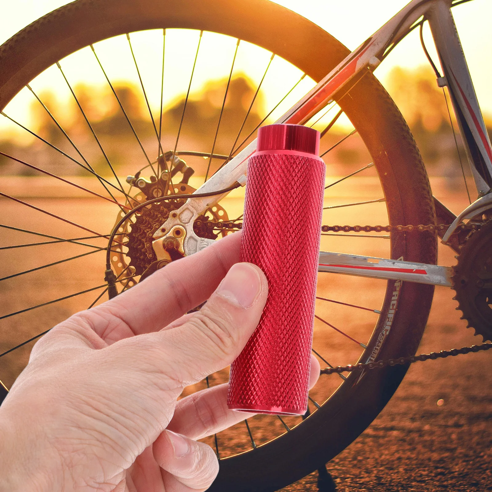 

2Pcs Bike Pegs Stylish Carving Reinforced Grip Compact Bicycles Accessory Wear-Resistant Design for Safe Ride Bike Foot Pegs