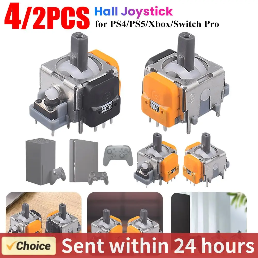 2/4pcs Hall Electromagnetic Joystick Gaming Handle Hall Rocker Thumb Sticks Joystick Rocker Module for Switch Pro/PS4/PS5/Xbox