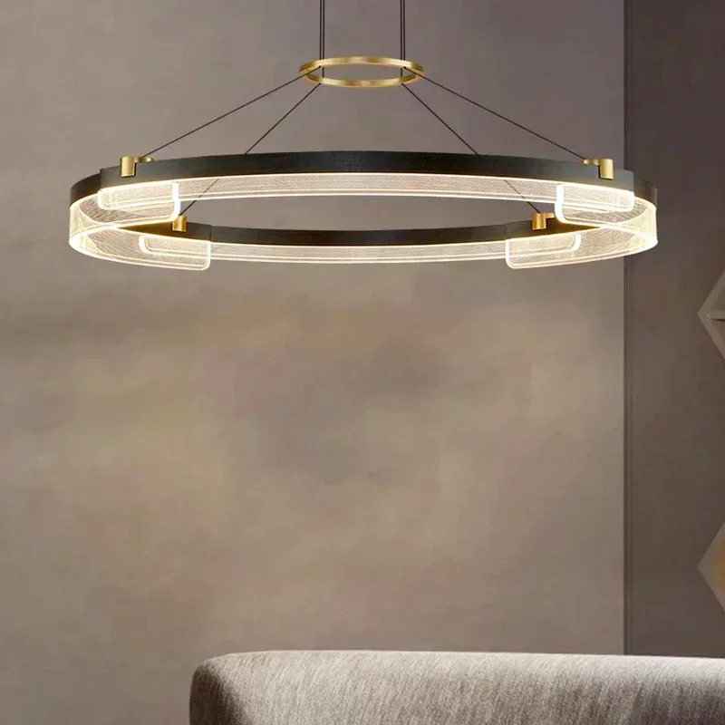 

Nordic Salon Pendant Light Minimalist Modern Home Decor Circular Acrylic Led Lamp Living Room Dining Bedroom Lustre Chandeliers