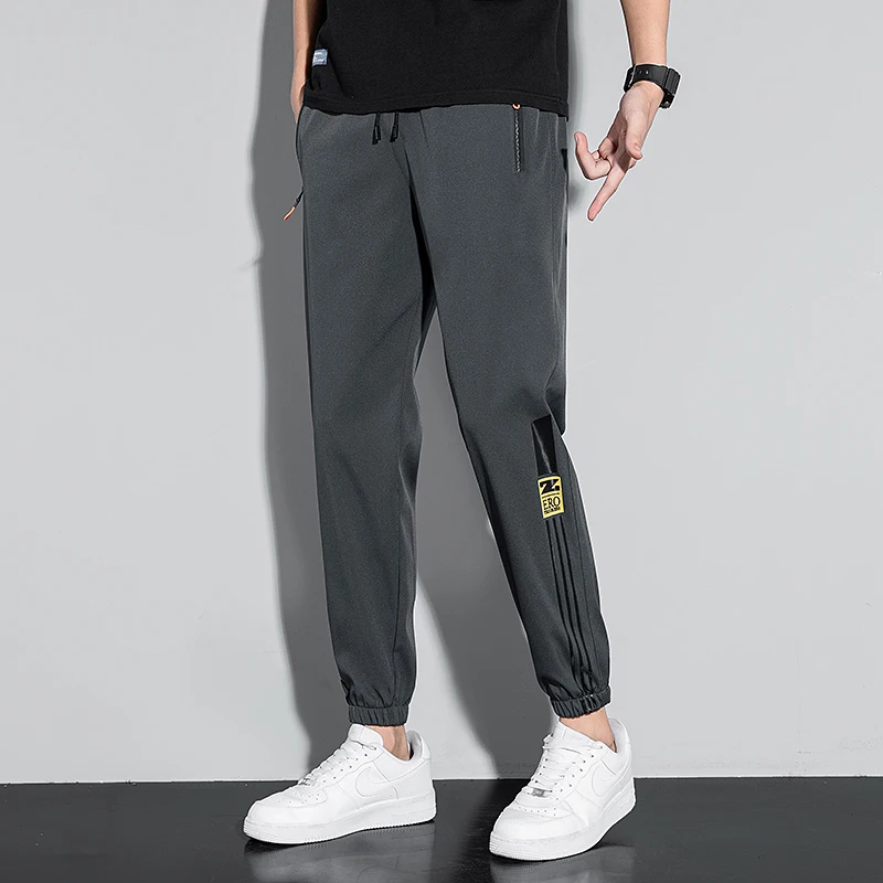 Oversize M-5XL Pants Men's Tracksuit Pants Fashionable Casual Loose Quick Dry Solid Color Sweatpants