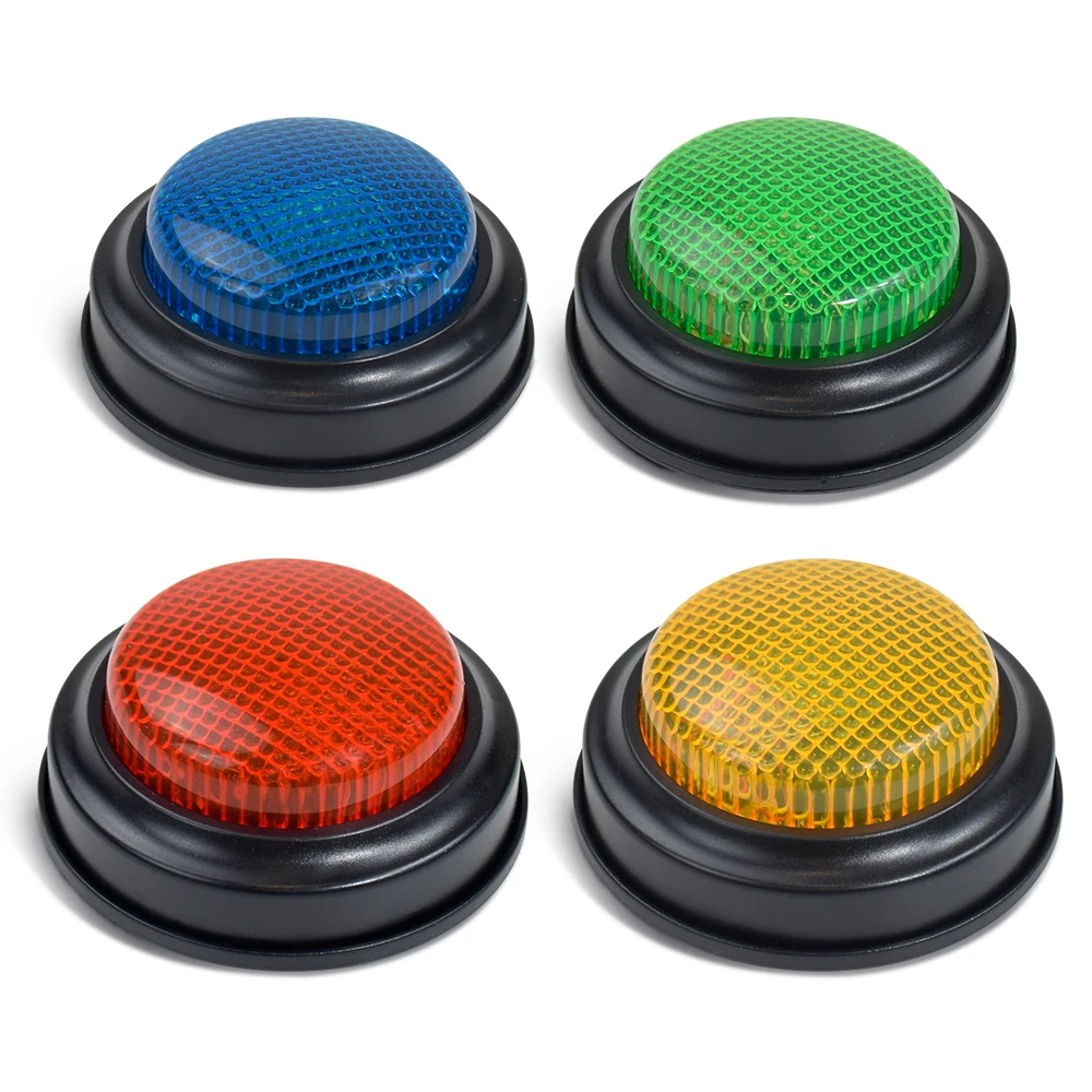 

Набор из 4 кнопок игрового зуммера, игровые зуммеры с подсветкой и звуком, звуковые зуммеры для игры в быстрый класс, семейная вечеринка, игра