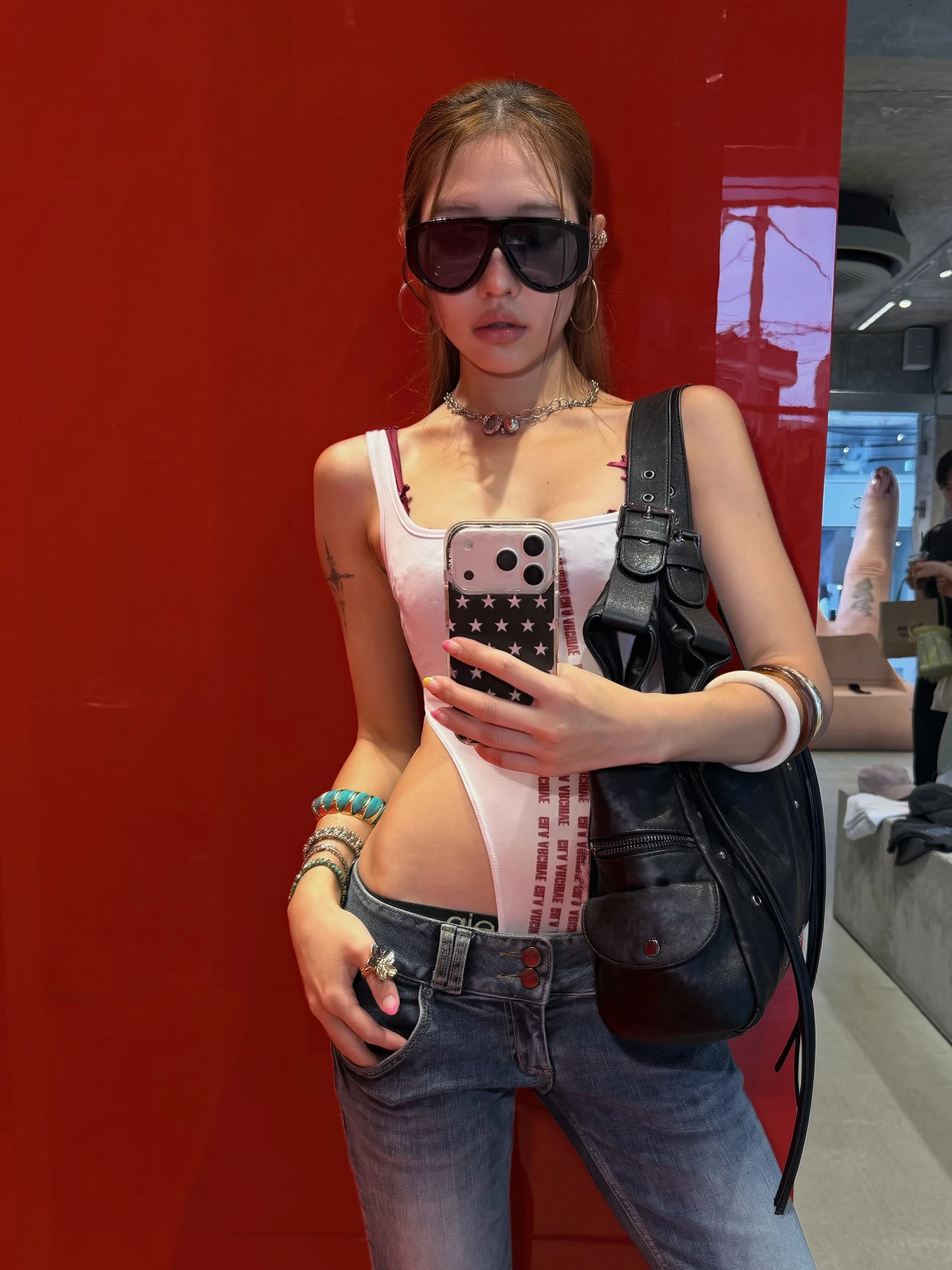 Street Style American Retro Letter Print Crop Top Romper Women's Sleeveless High Waist Short Pants Polyester Fabric