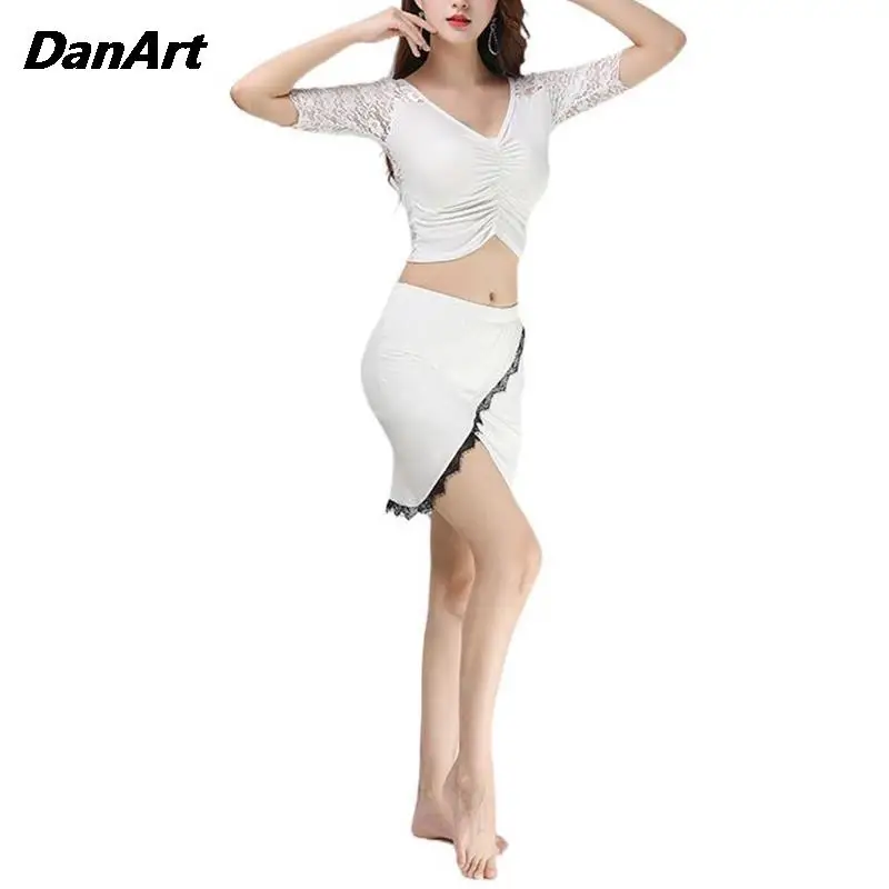 

Women Belly Dance Costume Sexy Top and Skirt Outfit Lady Lesson Wear Practice Training Professional Suit Large Size Slimming