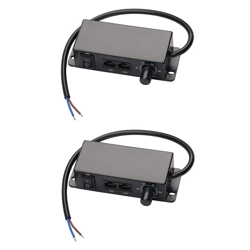 2X DC 0-10V Dimmer Switch Seriesable Sync Controller Rotary ON/Off For 0/1-10V Dimmable LED Drivers Electronic Ballasts