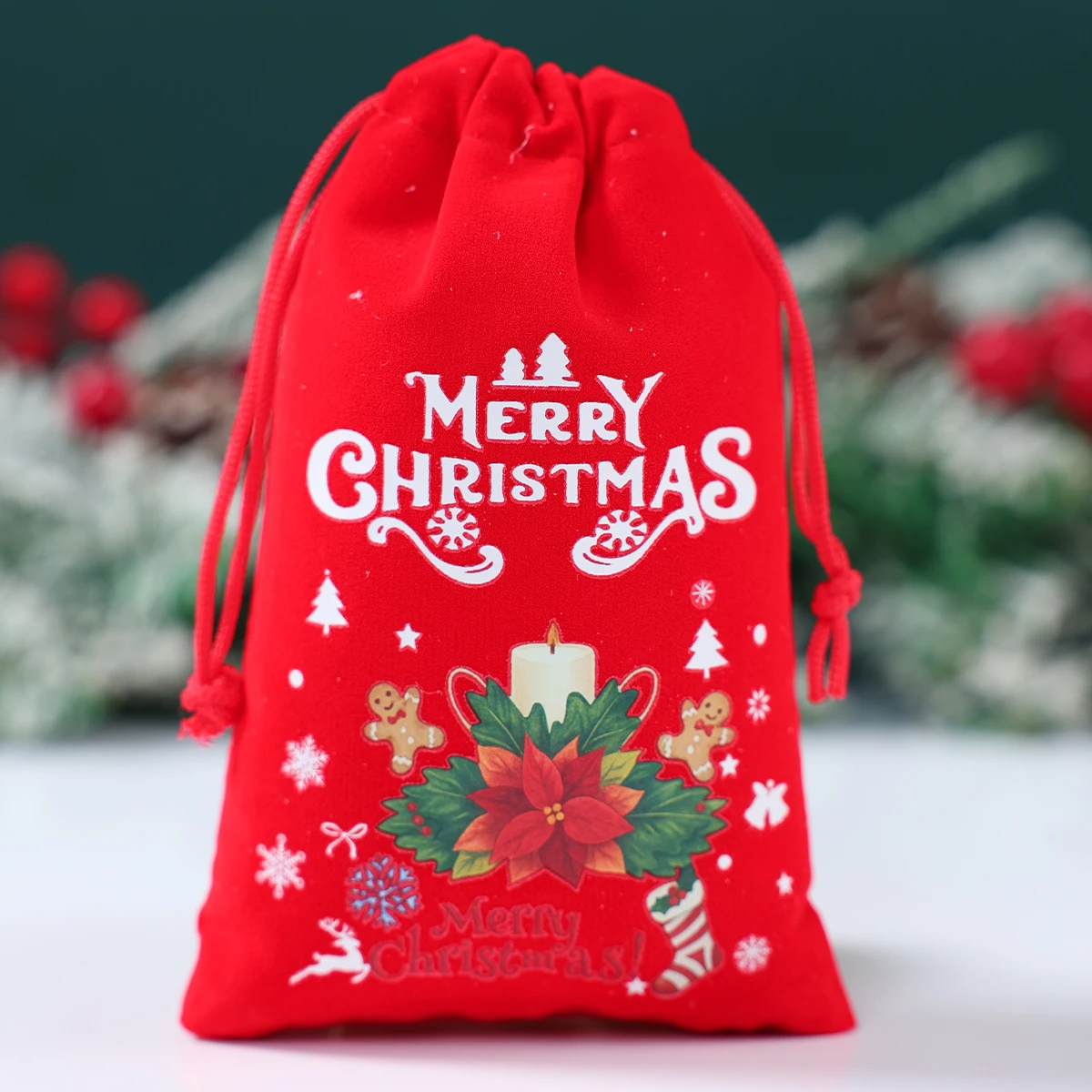 6 stücke Weihnachten Leinen Kordelzug Taschen Sackleinen Geschenk Taschen Süßigkeiten Kekse Beutel für Wohnkultur 2025 Navidad Natal Neue Jahr geschenk 2026
