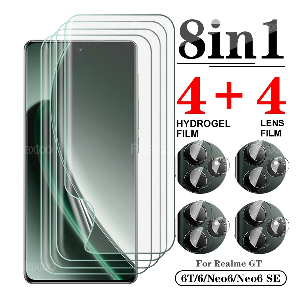 8in1 For Realme GT6 GT6T GTNeo6 GTNeo6SE hydrogel film realmeGT6T Soft Screen protector For Reamle GT 6T GT 6 Camrea protector