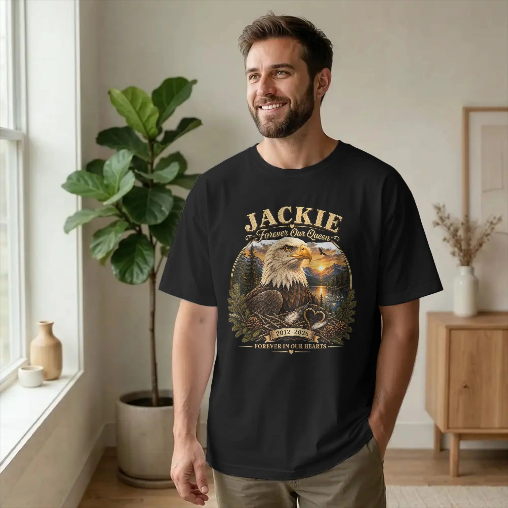 Jackie and Shadow Eagle Family Nature T-Shirts for Men Women Pure Cotton Tee Shirt Short Sleeve T Shirt Unique Clothing