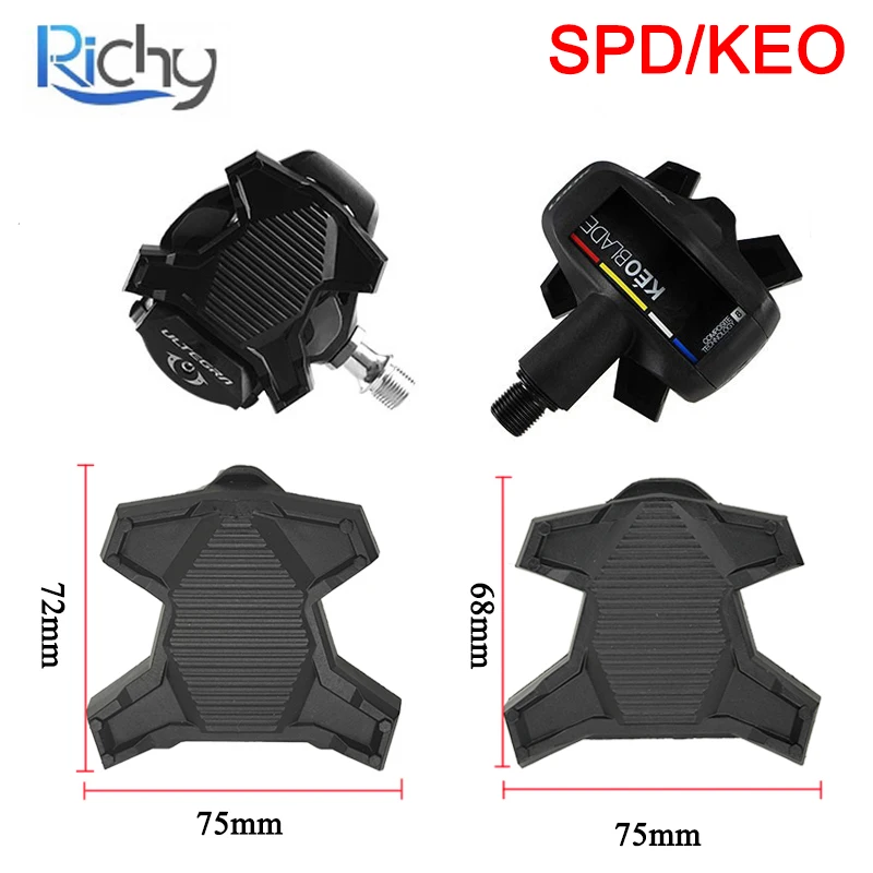 RICHY Upgrade Road Bike Clipless Pedal Platform Adapter Convert Lookkeo SPD System Bicycle Clip Pedal Adaptor Accessories