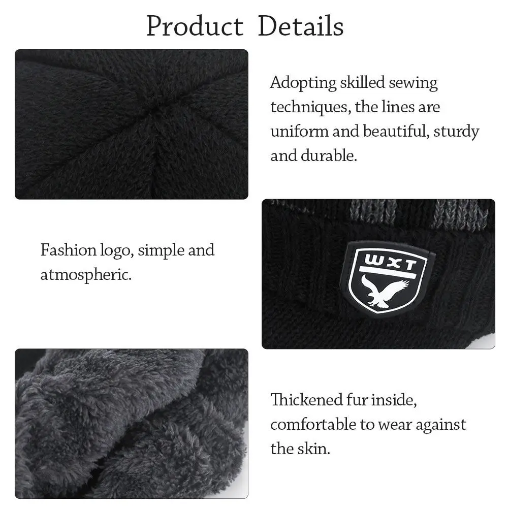 2 قطعة/المجموعة في الهواء الطلق سميكة يندبروف قبعة وشاح الشتاء الدافئة قبعة قبعة لينة الصوف الرقبة حماية قبعة للرجال والنساء