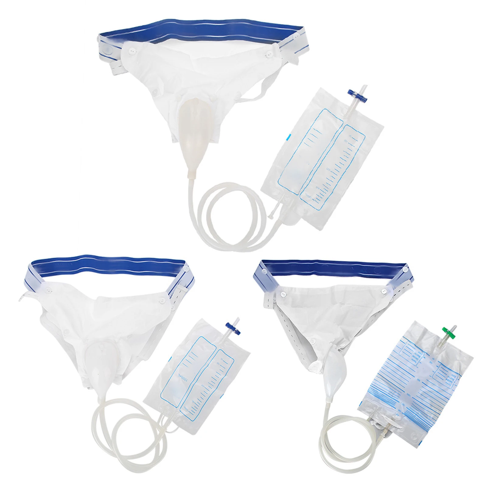 Urine Collector Silicone Adults Man Woman Elderly Urinal with Urine Catheter Bags Urine Catheter Bags