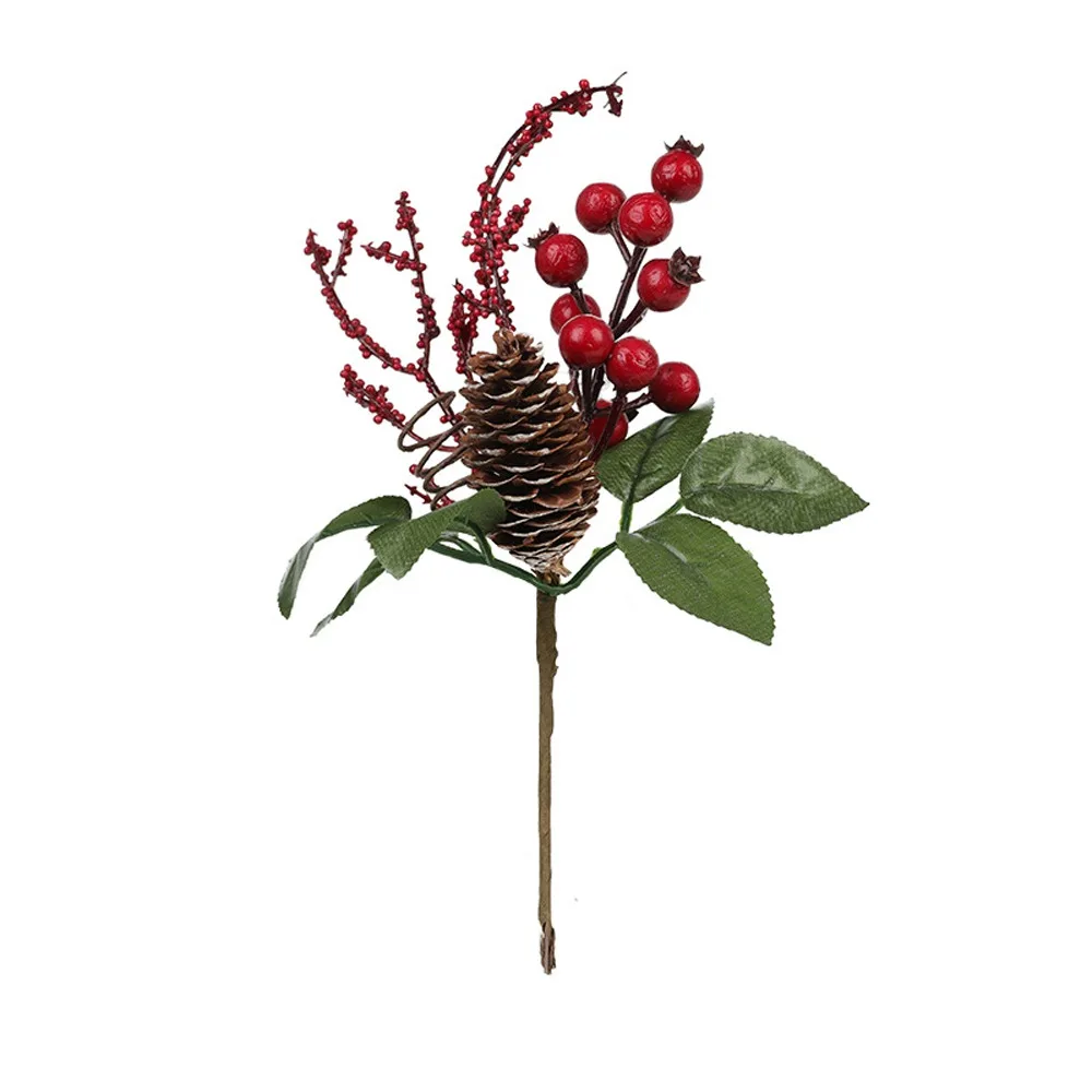

Party Supplies Plastic Artificial C Lifelike Elegant Simulation Pine Cone Branches Handmade Fake Plant Holiday Festive