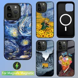Art Painting Van Gogh Phone Case For iPhone 15,14,13,12,11,Plus,Pro,Max Mini Magsafe Magnetic Wireless Charging
