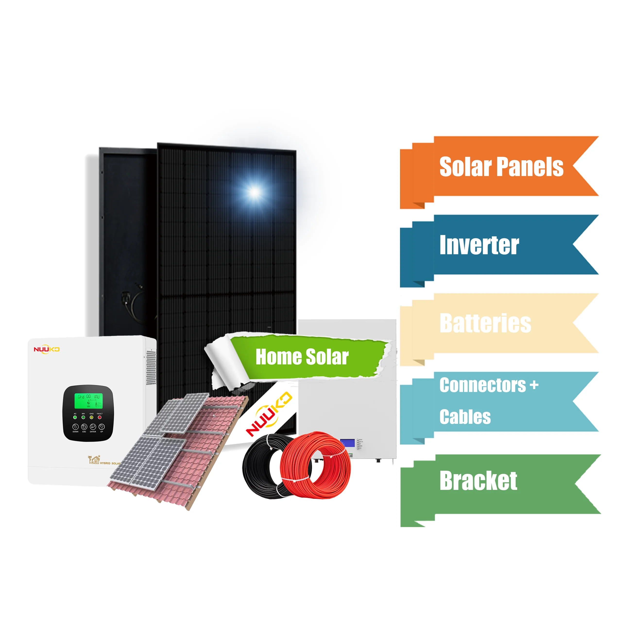 Complete Solar Power System 5KW 6kw 8kw off Grid 10kw Solar Energy Systems for Home Panels Roof Mounting Solar Energy System