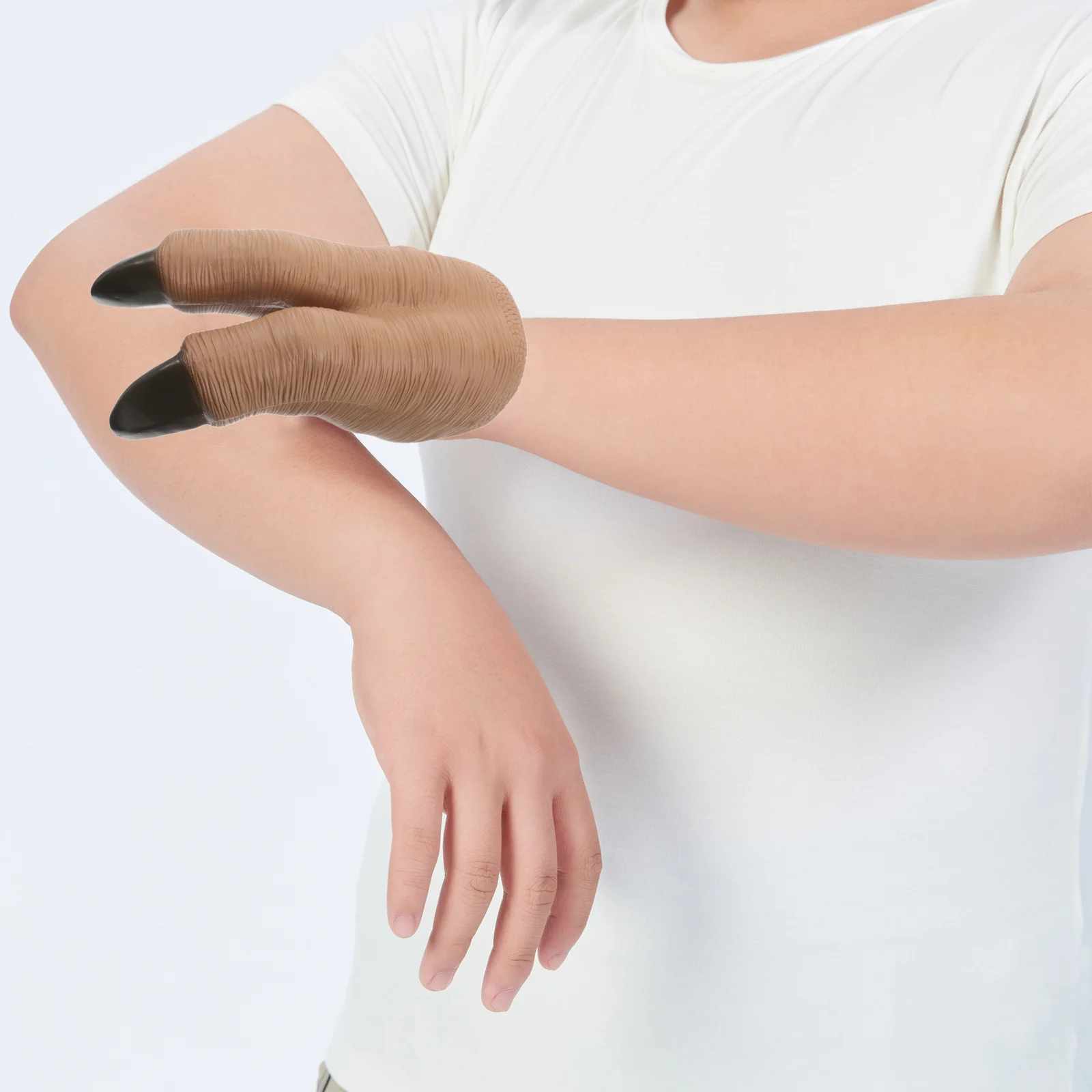 Burattino a mano di dinosauro in vinile morbido Artigianato realistico per bambini Gioco di ruolo Puntelli di interazione genitore-figlio Guanti per costumi di dinosauro