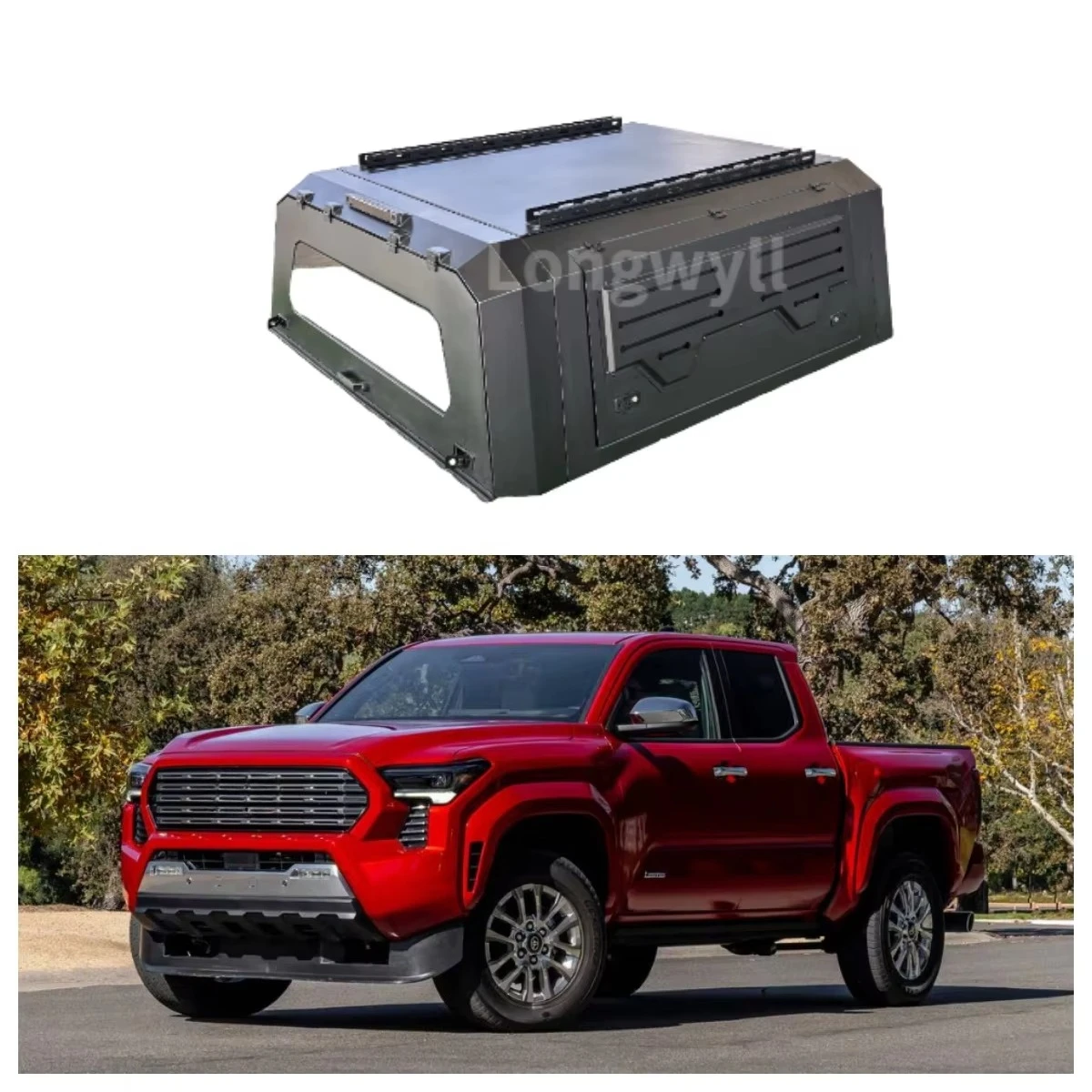 

Waterproof Anti-Rust Aluminum Pickup Truck Canopy for TacomaTruck Bed Camper Shell Heavy-Duty Smart Locking