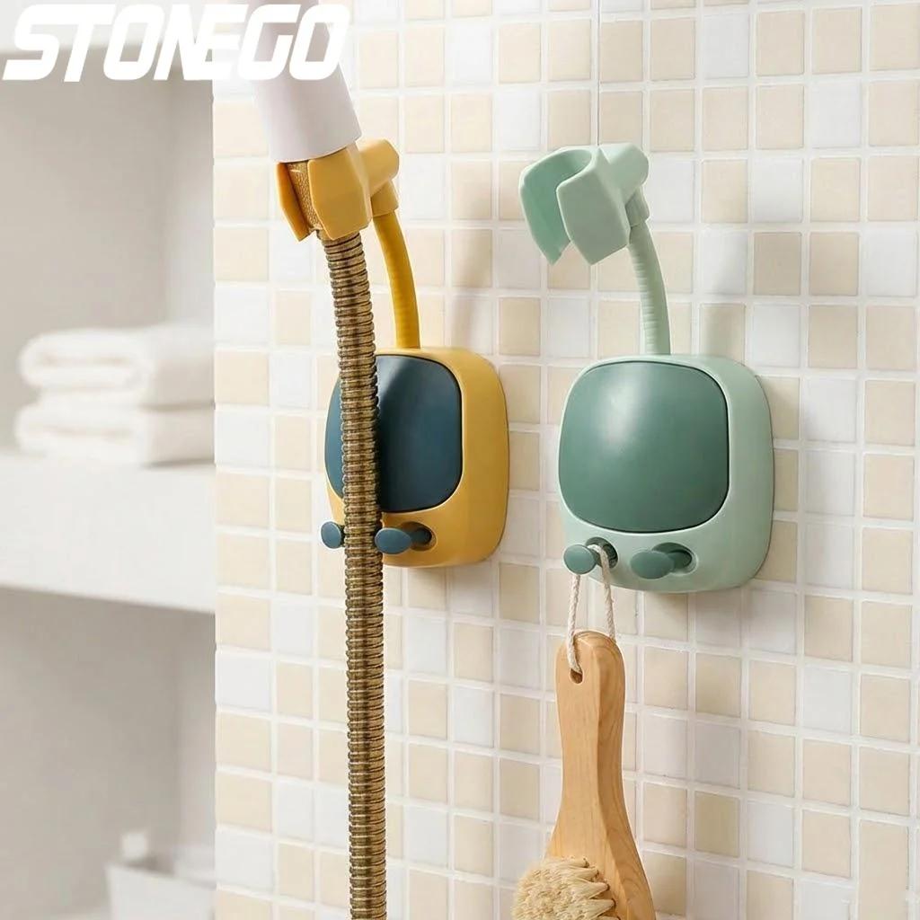 

Adjustable Shower Head Holder Wall Mount Bracket No Drill Easy Install Bathroom Shower Arm Extension Accessories