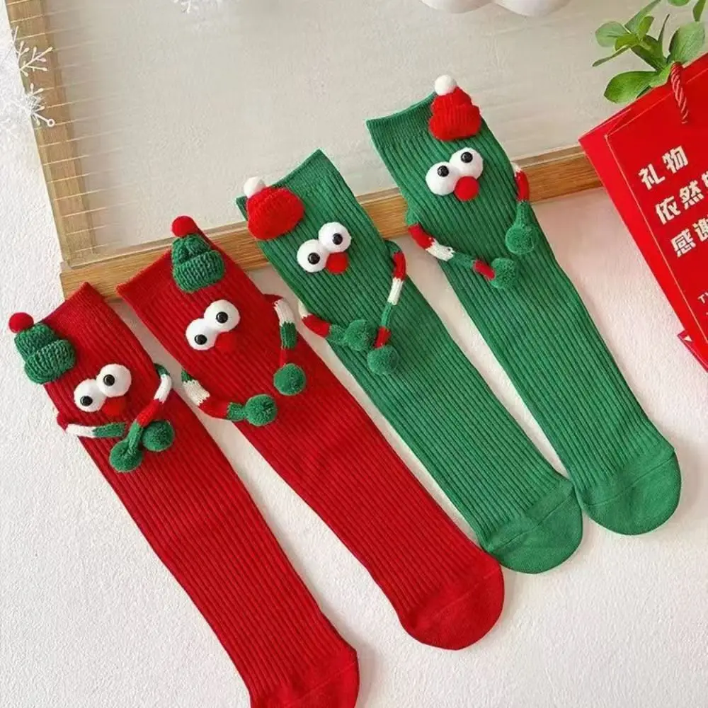 

Breathable 3D Designs Christmas Socks Big Eyes Cute Middle Tube Socks Cartoon Funny Socks Christmas Holiday
