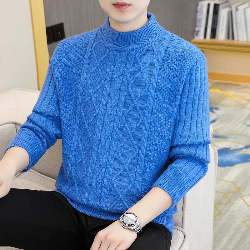 

Мужской вязаный джемпер с круглым вырезом больших размеров, свитер M-XXXL, однотонная повседневная уличная одежда с длинными рукавами 3XL