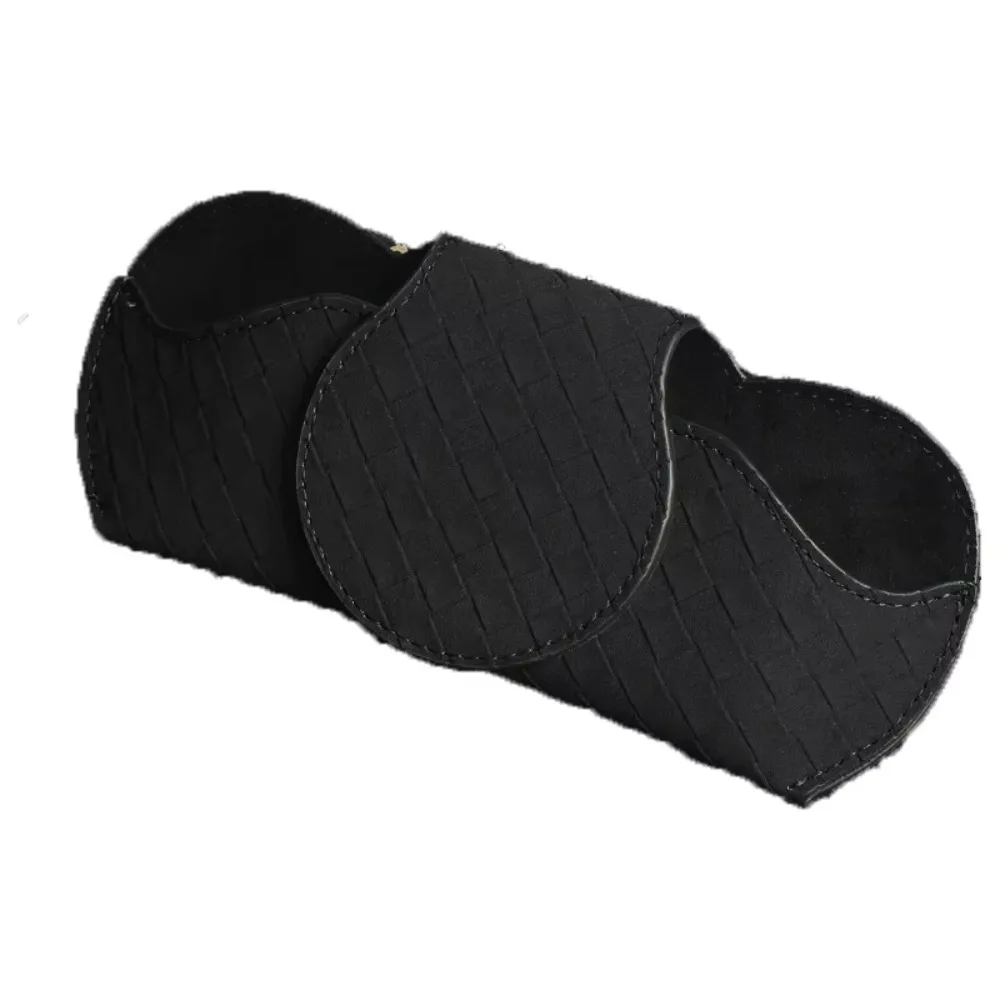 

Soft Car Sunglasses Holder Organizer Plaid Leather Sunshade Glasses Case Multifunction Stable Car Eyeglasses Storage Clip