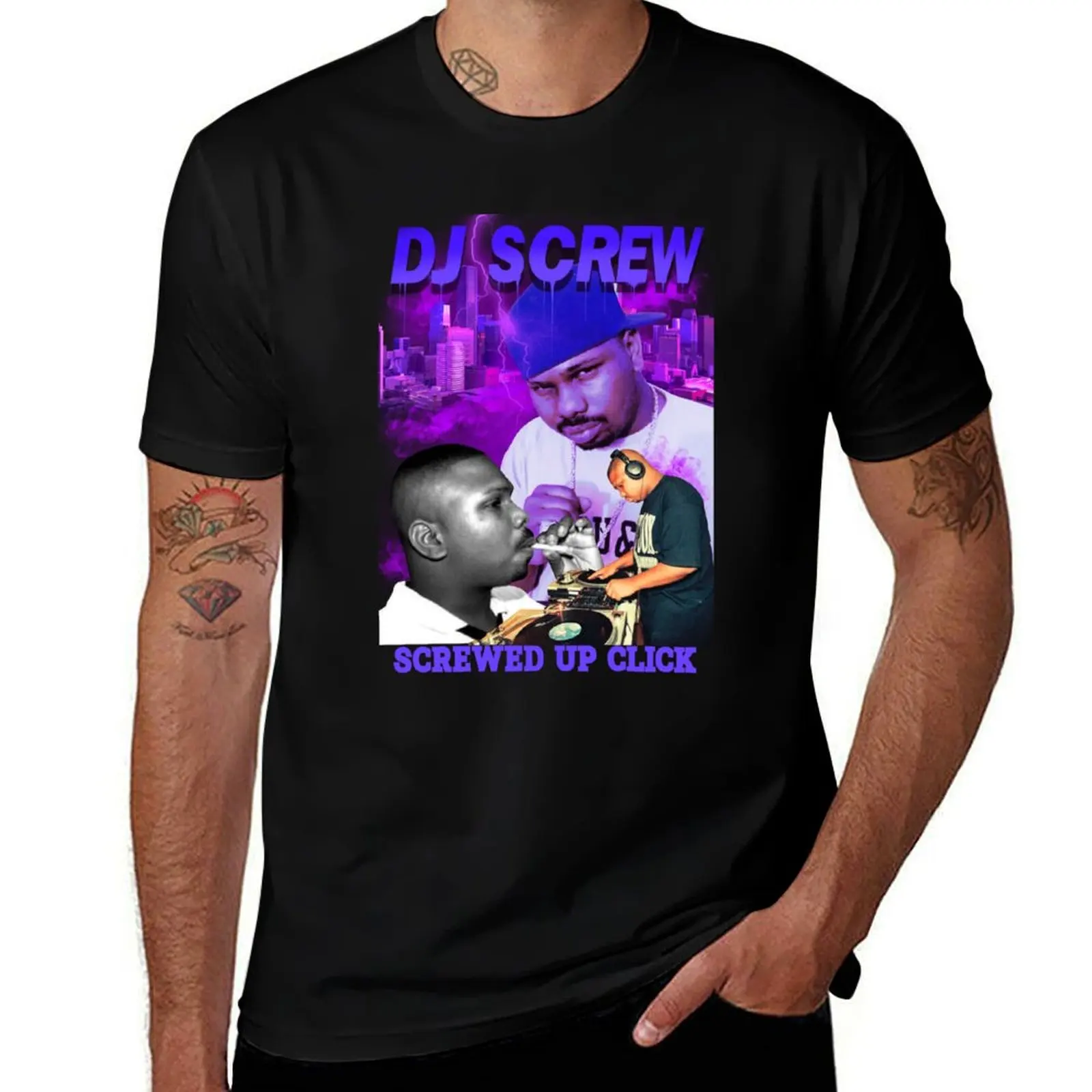 Dj Screw T-Shirt plus size clothes blue archive plus sizes mens t shirt graphic