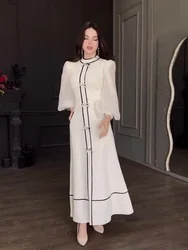 Women Muslim Dress Abaya Bow Kaftan Morocco Eid Party Dresses Jalabiya Ramadan Dubai Islam Vestidos Largos Saudi Arab Long Robe