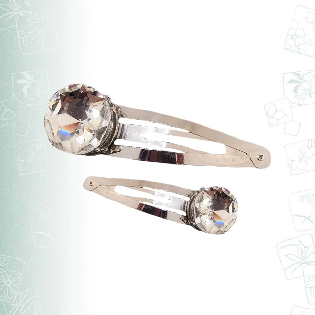 

2Pcs Colored Rhinestone Hairpin Elegant Side Clips for Women Wedding Party Daily Wear Stylish Alloy Bobby Pin Hair Accessories