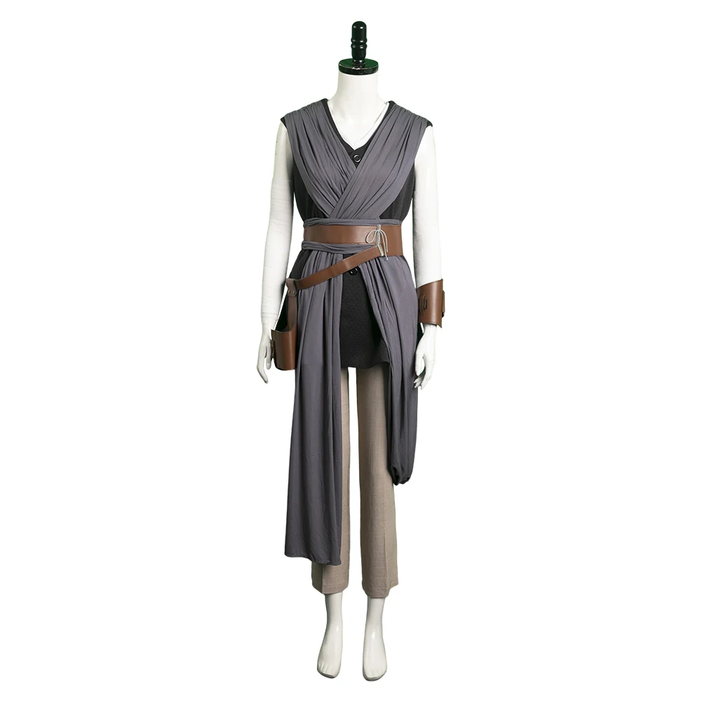 Rey Cosplay Costume Movie Space Battle Fantasia For Women Uniform Robe Dress Girls Jedi Clothes Outfit Halloween Party Suit